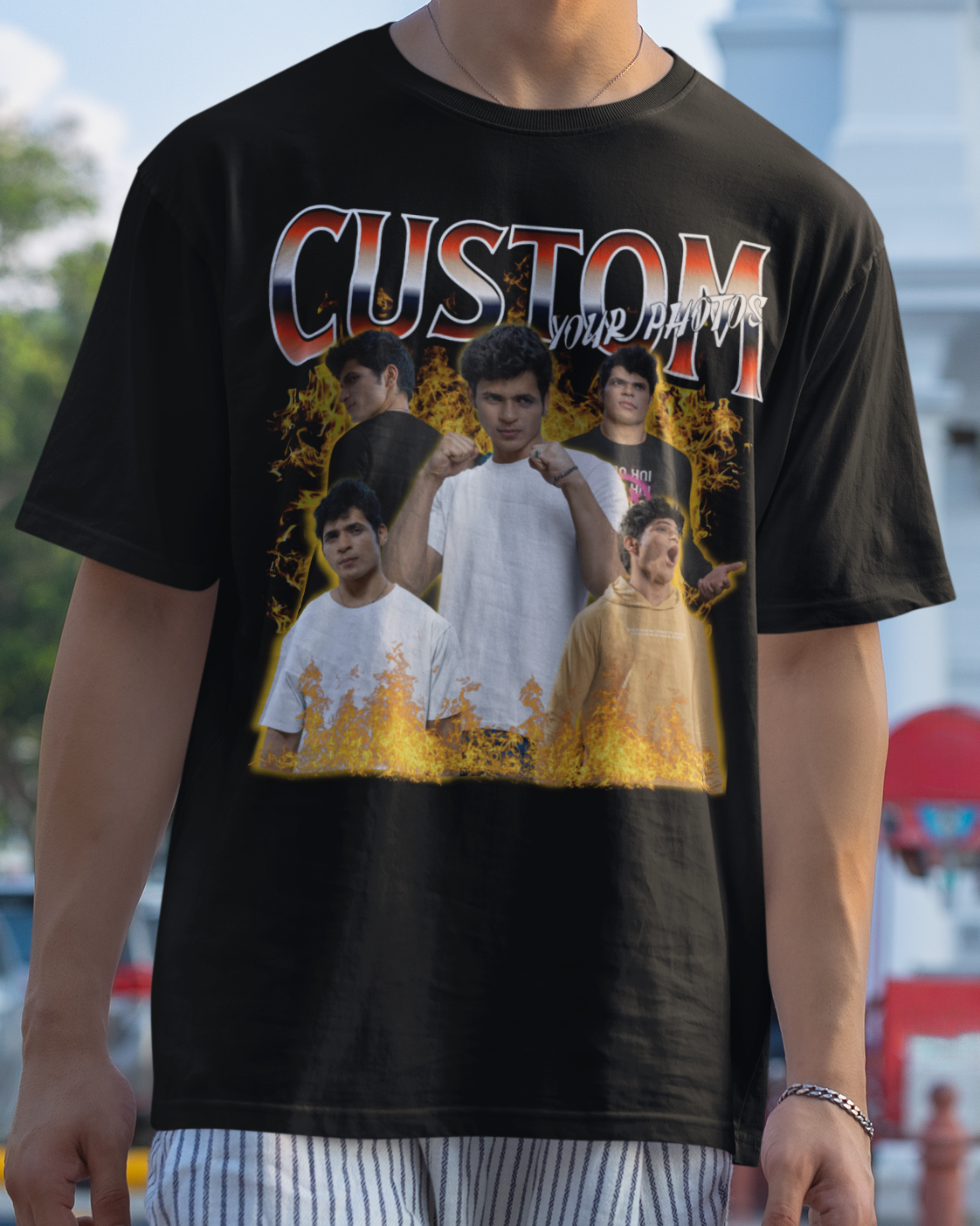 Custom Personalized Bootleg Rap Vintage 90s Graphic Photo Girlfriend Boyfriend Pet T-Shirt Tee